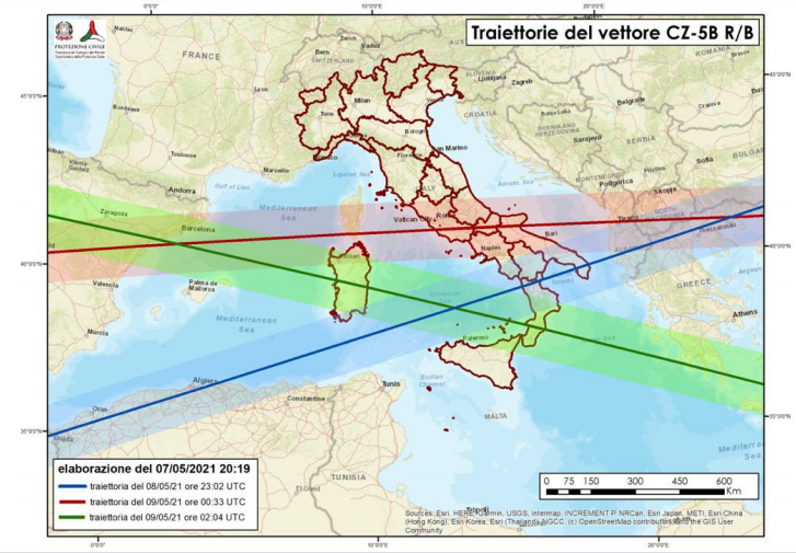 Rientro “incontrollato” del lanciatore spaziale cinese, possibili frammenti anche sulla Puglia