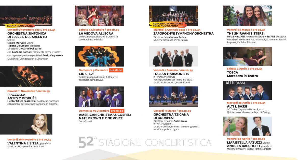 Camerata musicale salentina, tredici appuntamenti all’Apollo per la 52esima stagione concertistica