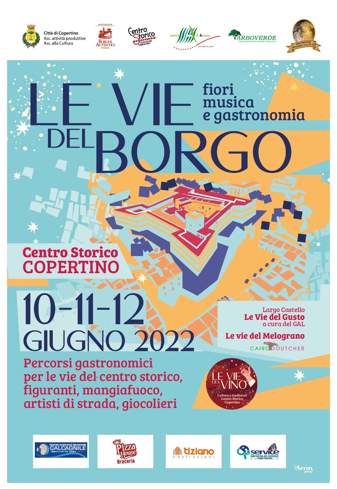 “Le vie del Borgo”, una tre giorni a Copertino all’insegna del gusto, della musica e dei fiori