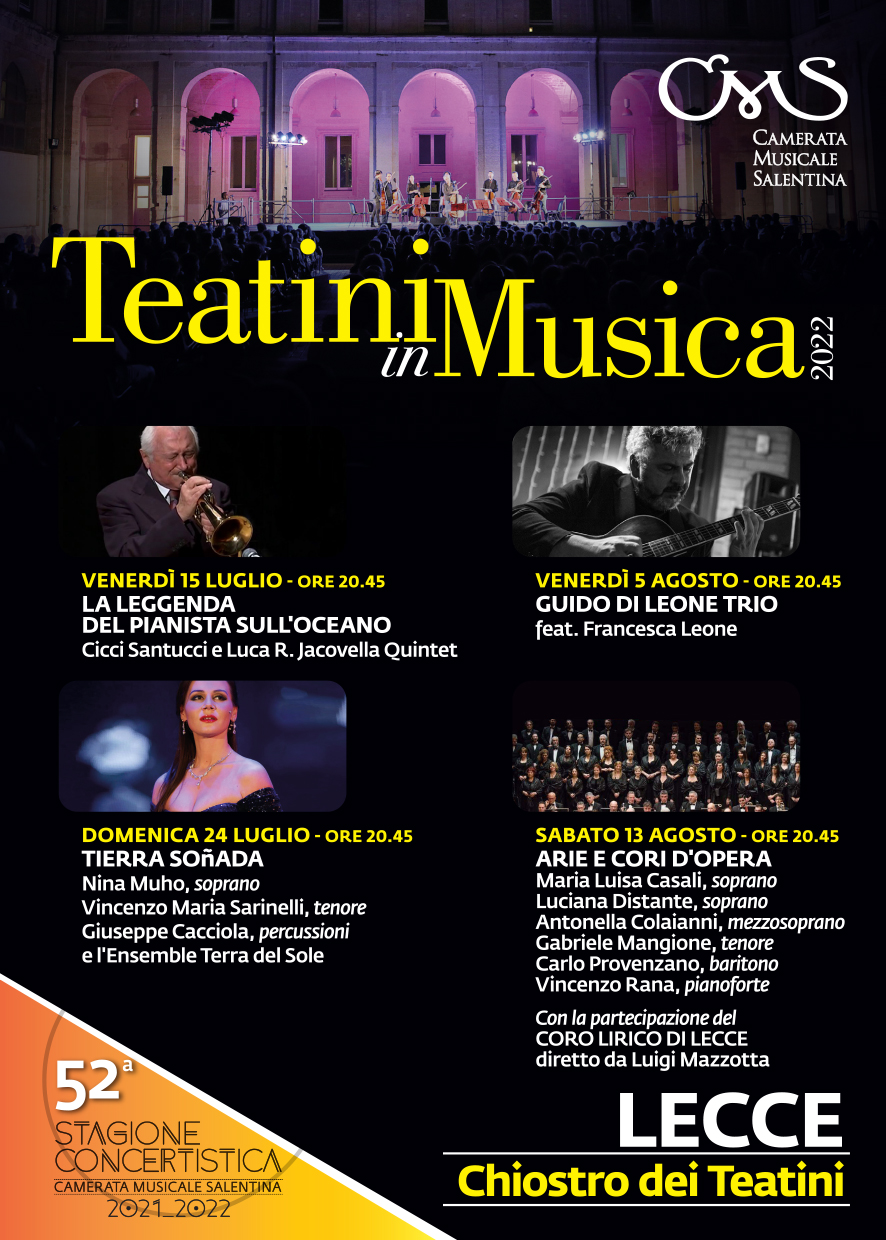 “Teatini in musica” tra opera lirica, tango, grandi classici e jazz: quattro eventi tra luglio e agosto