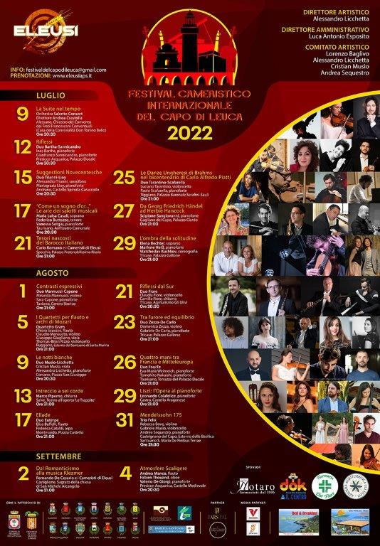 Festival Cameristico Internazionale del Capo di Leuca, gli appuntamenti in programma